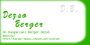 dezso berger business card